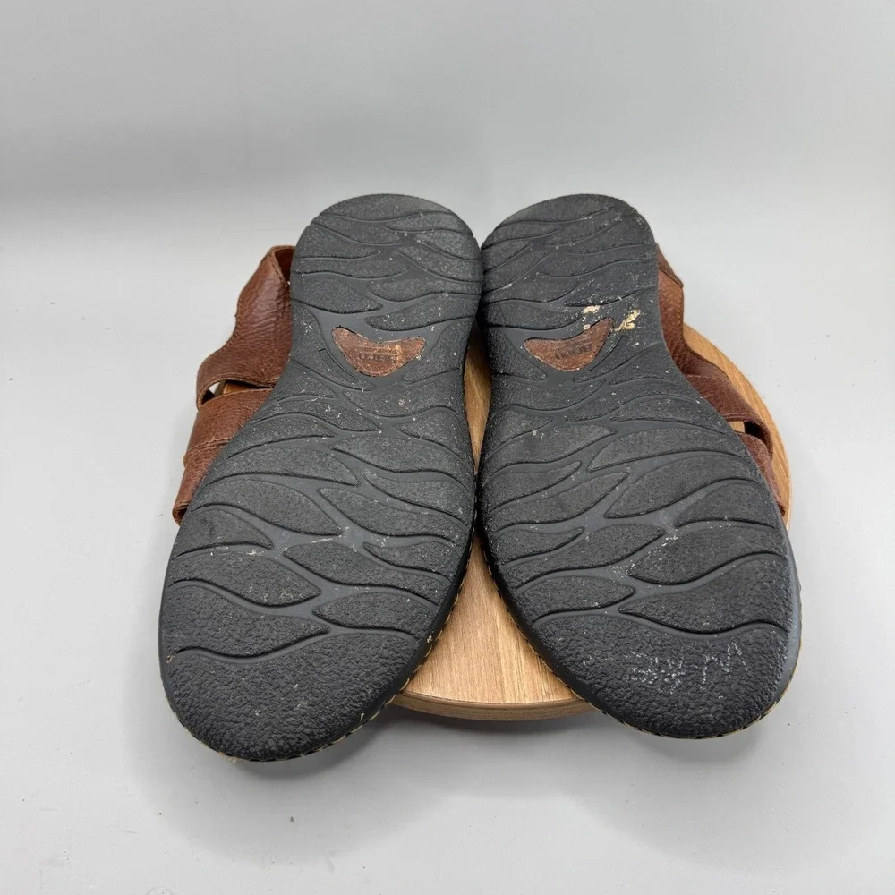 Born‎ Leather Fisherman Sandals Mens 13 Brown H12306 Granola Gorpcore Dadcore
